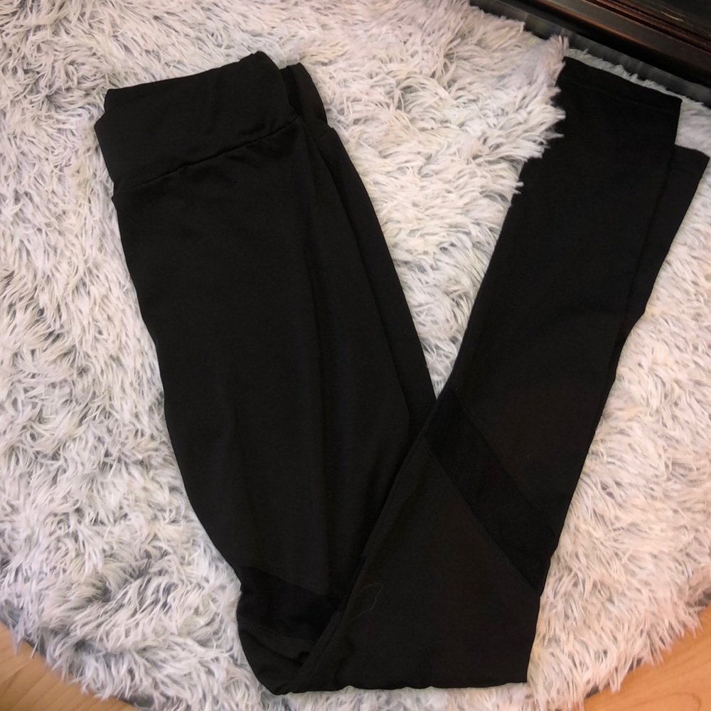 Black mesh striped leggings NEBBIA